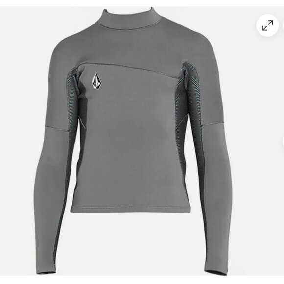 Volcom Boys Size 14 Wetsuit Jacket 2 mm Long Sleeve Charcoal Grey NWT - Picture 2 of 8